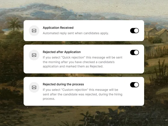 Editor de plantillas de Join que muestra un email de rechazo con campos de fusión