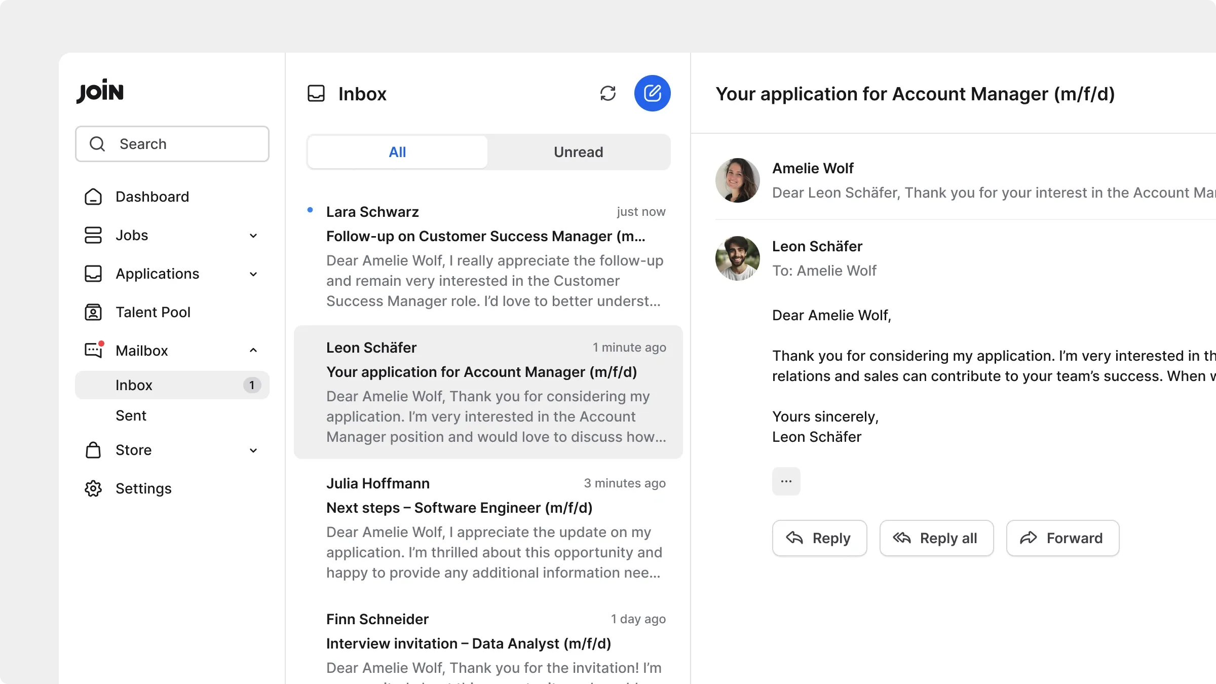 Mailbox tab