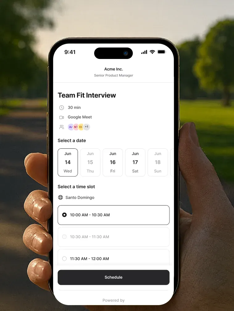Schedule interviews easily.