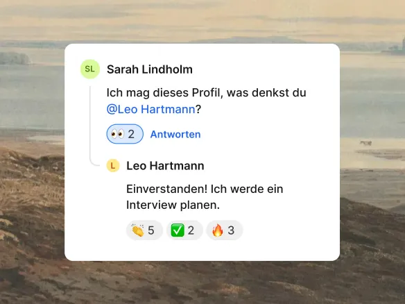 Join Kandidaten-Notizen und Zusammenarbeit im Hiring-Team