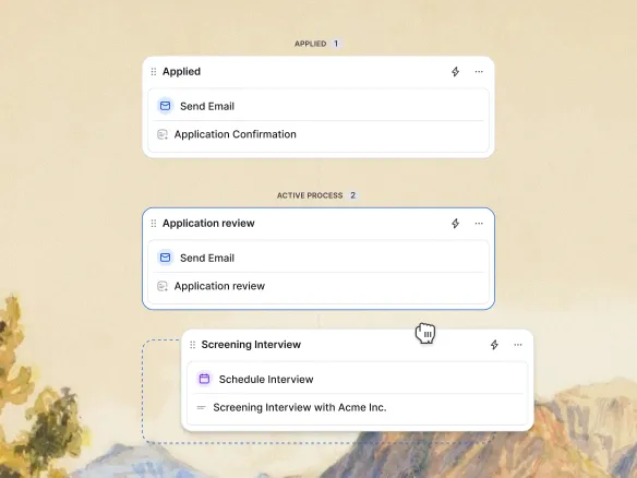 Join recruitment automation visual workflow editor