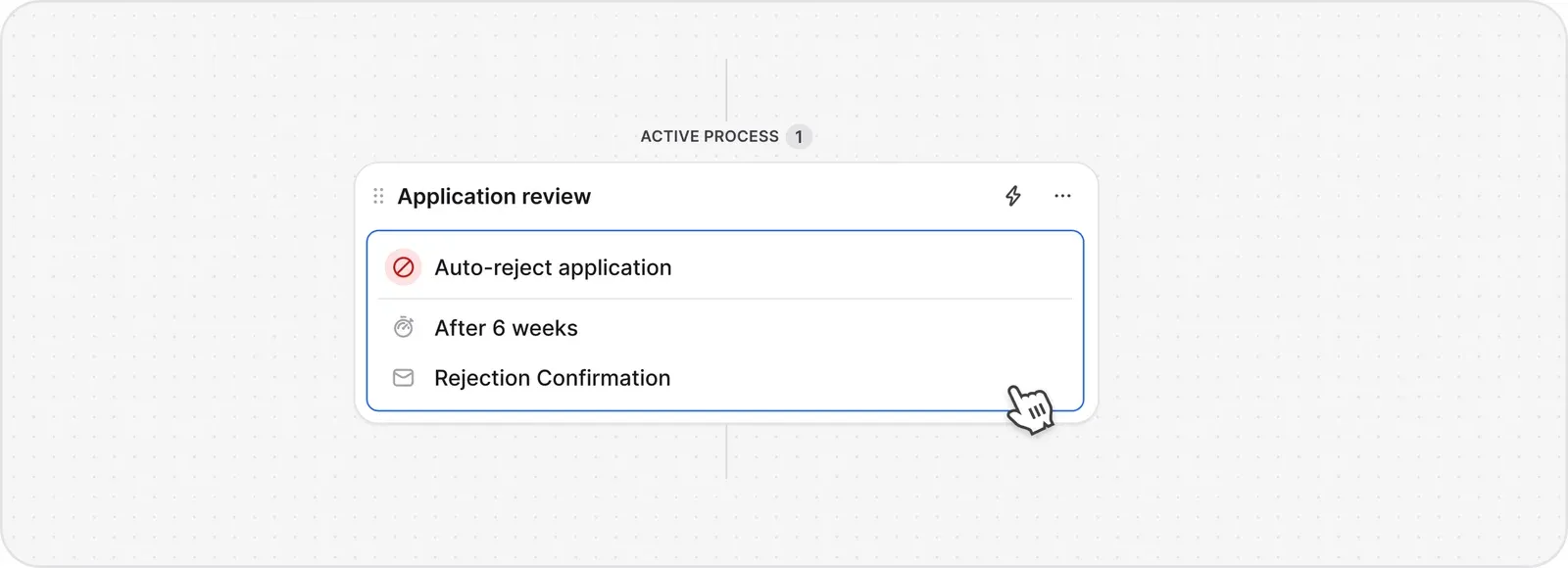Auto-reject application automation set on a review stage with a time limit and rejection email