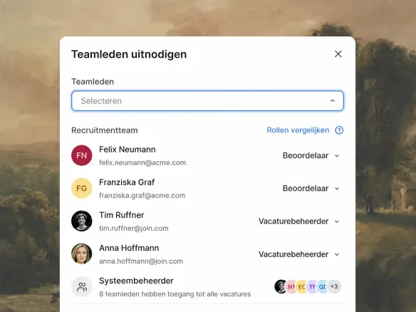 Join toont rollen en rechten voor een retailteam
