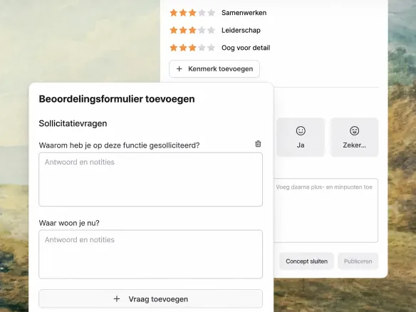 Join toont een gestructureerd beoordelingsformulier