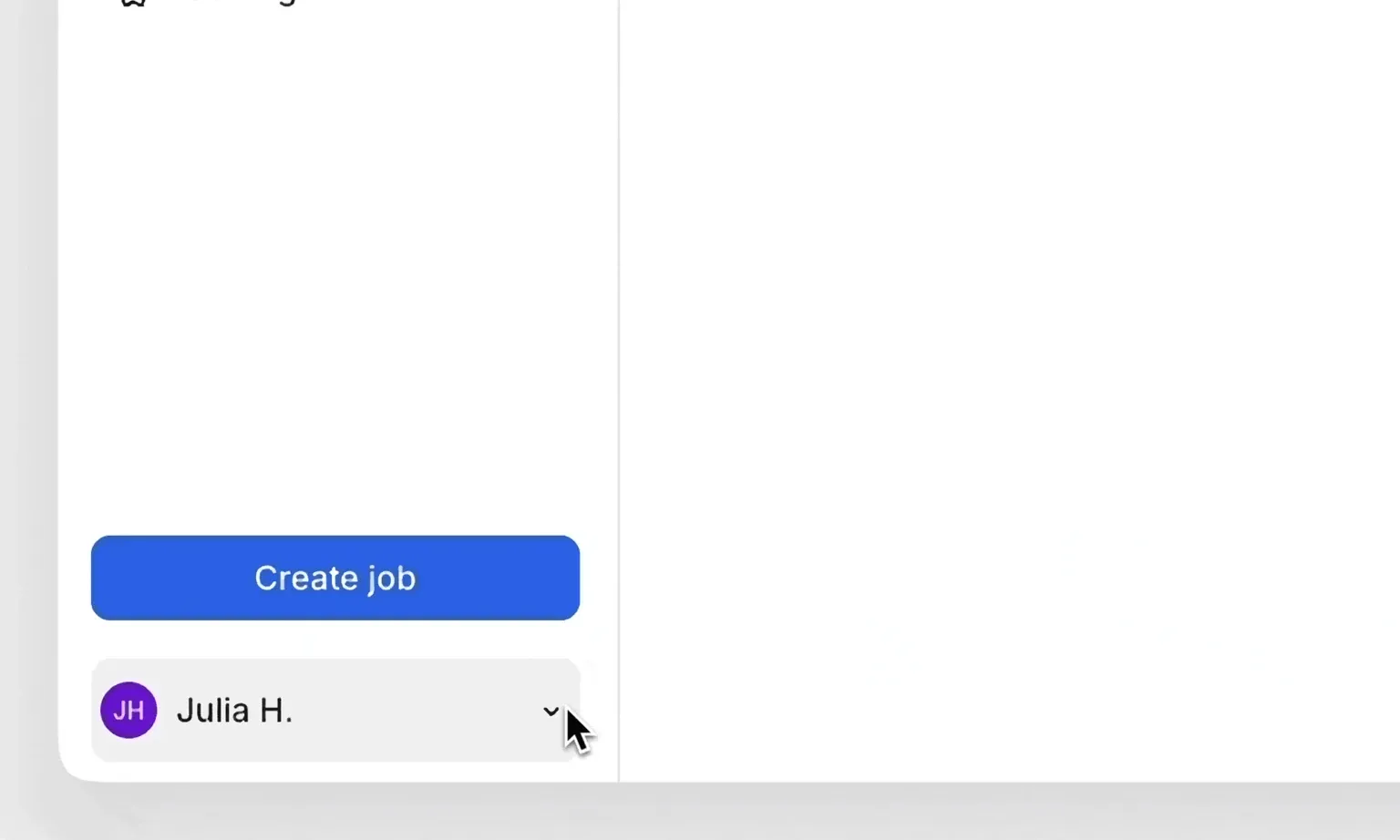 Menu del profilo Join con nome utente e comando di apertura