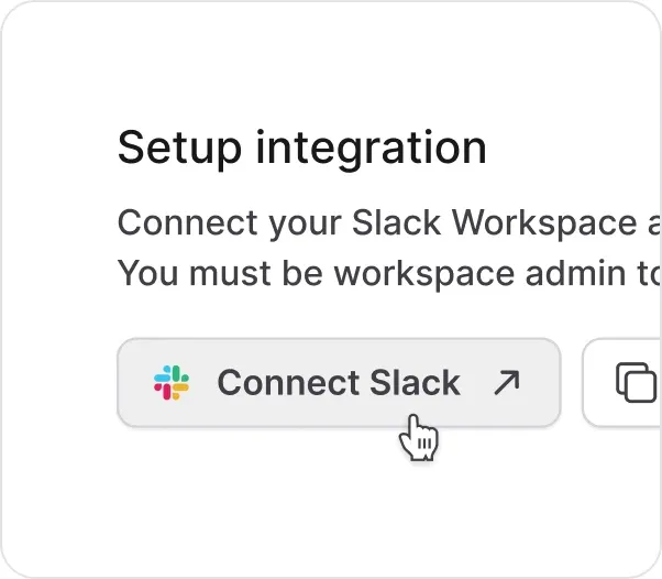 Slack setup screen in Join with a Connect Slack button