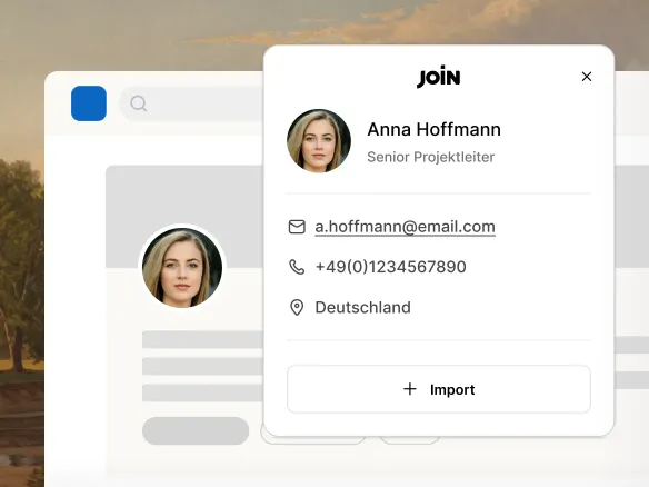 Join-Sourcing-Extension auf einem LinkedIn-Profil