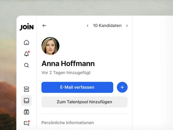 Reaktivierungskampagne in Join, gerichtet an eine segmentierte Gruppe vergangener Kandidat:innen mit personalisierter Ansprache